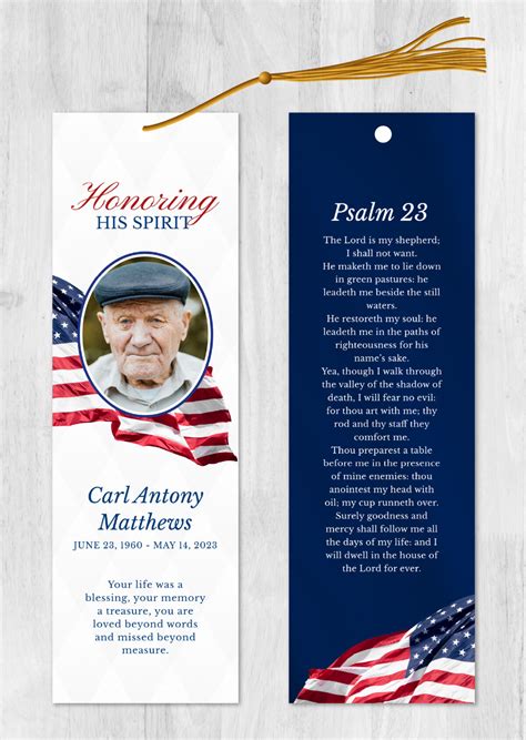 Memorial Bookmarks for Funeral .